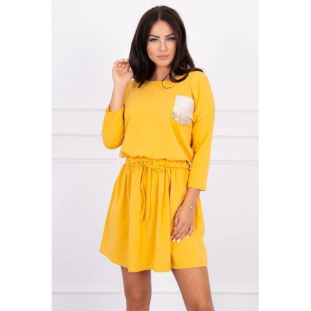 Šaty pre dámy 9004 - horčicové