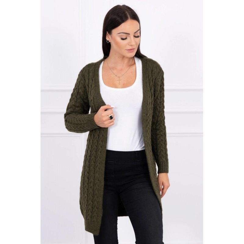 Dámsky pletený kardigán 2019-14 - kaki