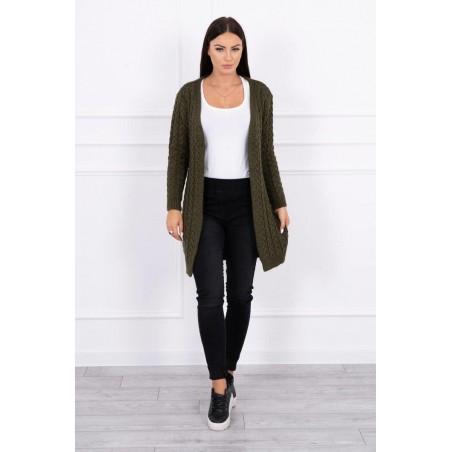 Dámsky pletený kardigán 2019-14 - kaki