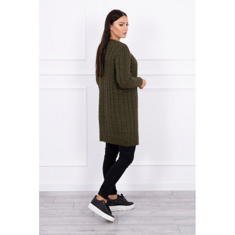 Dámsky pletený kardigán 2019-14 - kaki