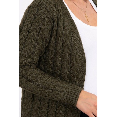 Dámsky pletený kardigán 2019-14 - kaki
