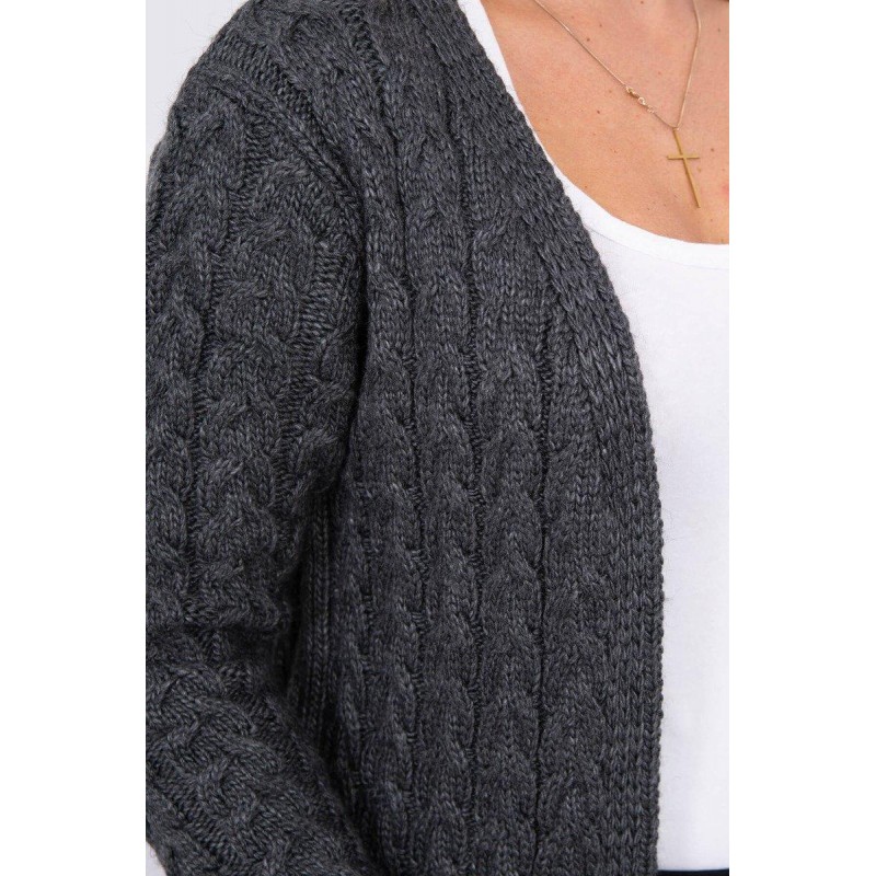 Dámsky pletený kardigán 2019-14 - grafitový