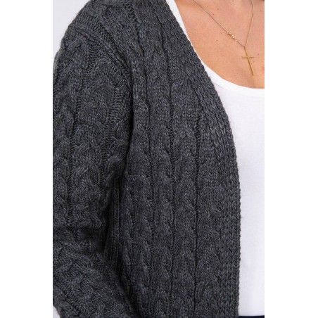 Dámsky pletený kardigán 2019-14 - grafitový