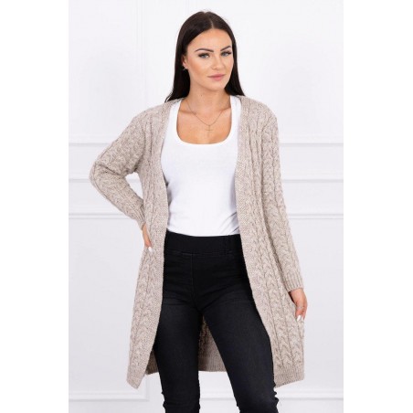 Dámsky pletený kardigán 2019-14 - tmavobéžový
