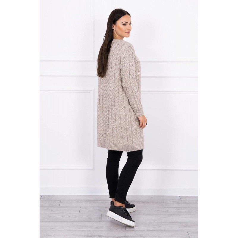 Dámsky pletený kardigán 2019-14 - tmavobéžový