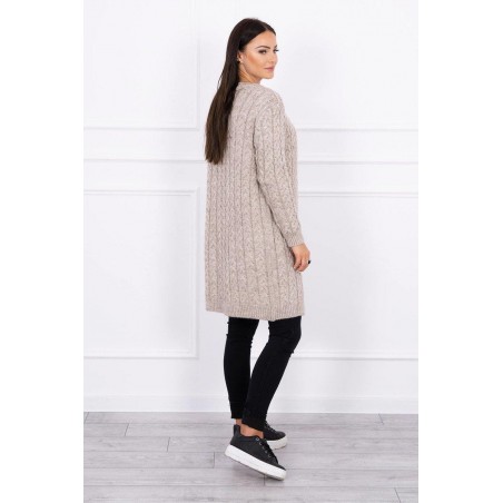 Dámsky pletený kardigán 2019-14 - tmavobéžový