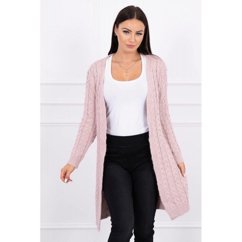 Dámsky pletený kardigán 2019-14 - púdrovo ružový