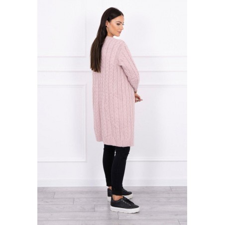 Dámsky pletený kardigán 2019-14 - púdrovo ružový