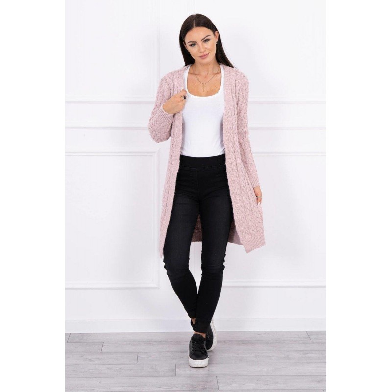 Dámsky pletený kardigán 2019-14 - púdrovo ružový