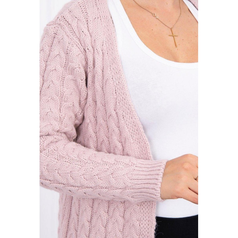 Dámsky pletený kardigán 2019-14 - púdrovo ružový
