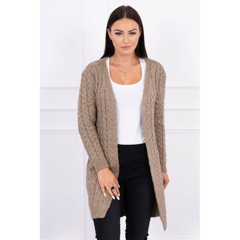 Dámsky pletený kardigán 2019-14 - kapučínový