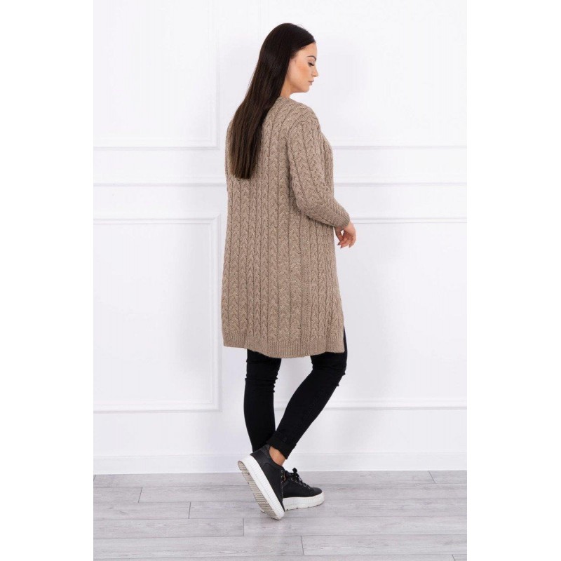 Dámsky pletený kardigán 2019-14 - kapučínový