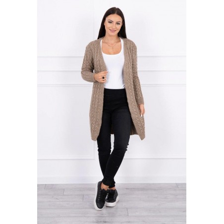 Dámsky pletený kardigán 2019-14 - kapučínový