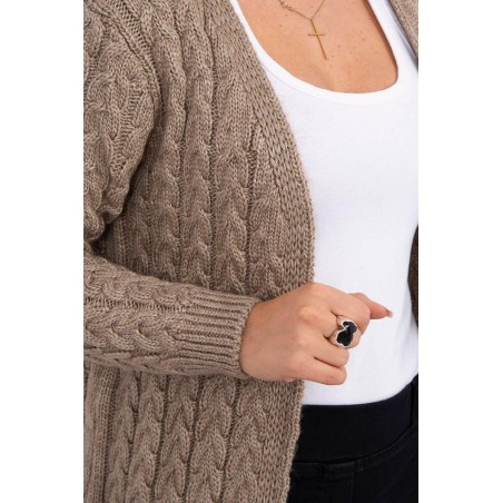 Dámsky pletený kardigán 2019-14 - kapučínový