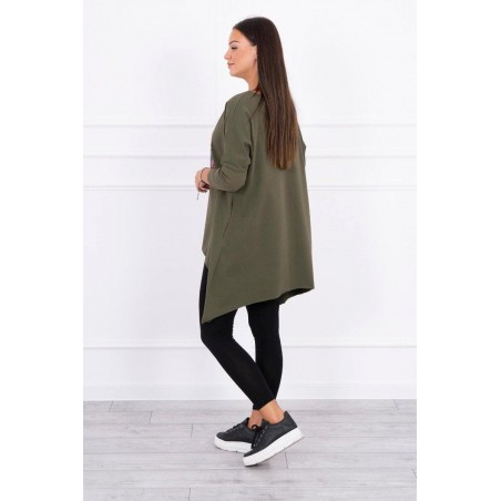 Dámska blúzka oversize s potlačou 9006 - kaki
