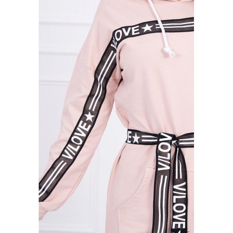 Dámske púdrovo tmavoružové šaty 0140