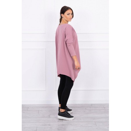 Dámska blúzka oversize s potlačou 9006 - tmavoružová