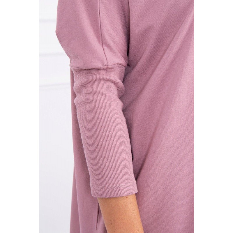 Dámska blúzka oversize s potlačou 9006 - tmavoružová