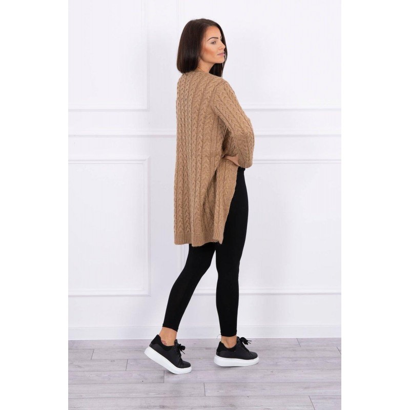 Dámsky pletený kardigán 2019-14 - kamelový
