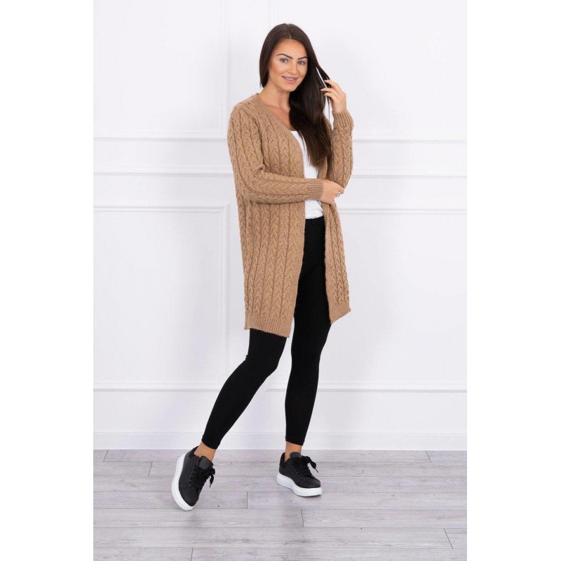Dámsky pletený kardigán 2019-14 - kamelový