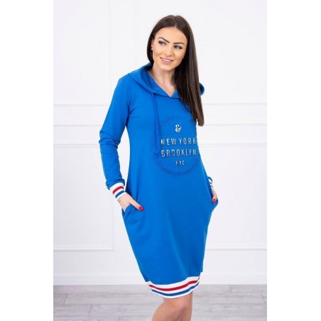 Dámske mikinové šaty 62095 - modré