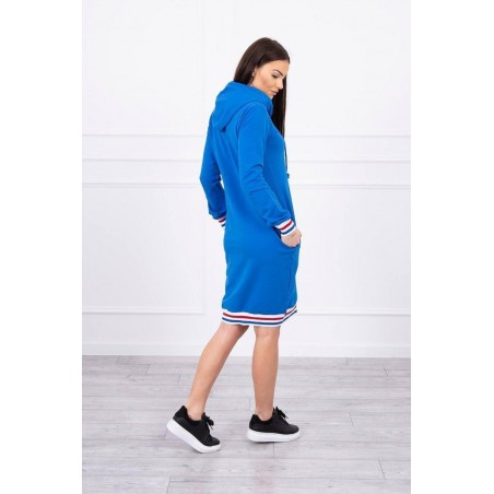 Dámske mikinové šaty 62095 - modré
