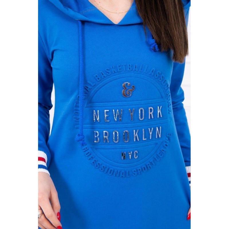 Dámske mikinové šaty 62095 - modré