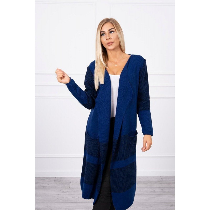 Dámsky dlhý kardigán 2019-26 - námornícky modrý