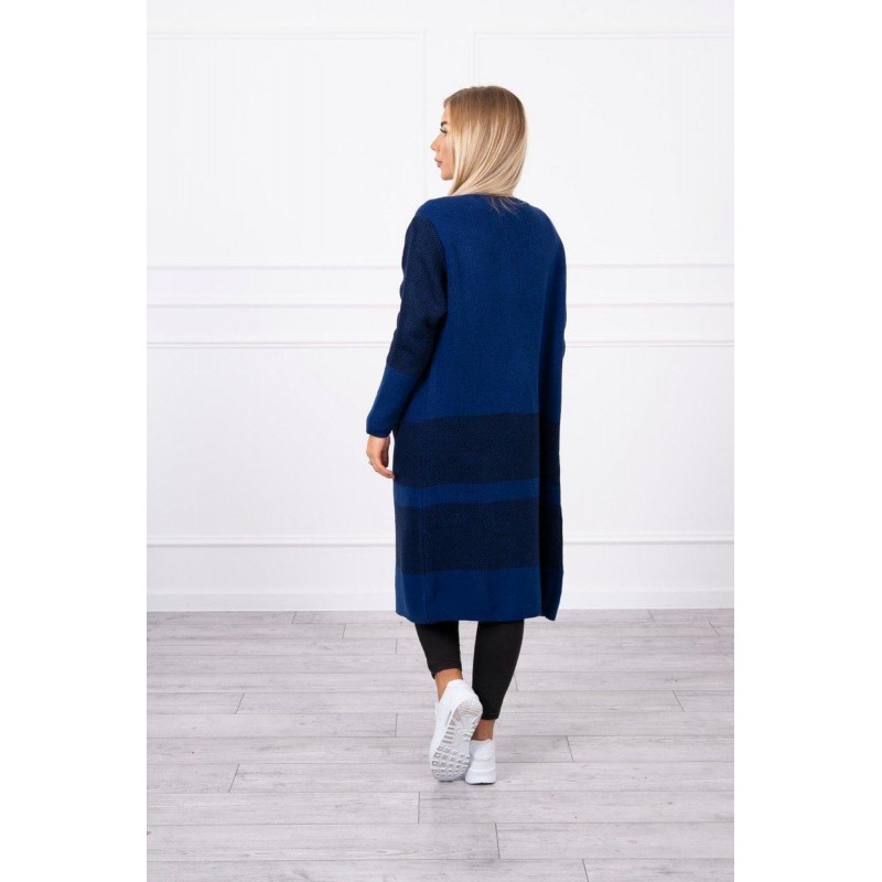 Dámsky dlhý kardigán 2019-26 - námornícky modrý
