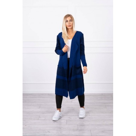 Dámsky dlhý kardigán 2019-26 - námornícky modrý