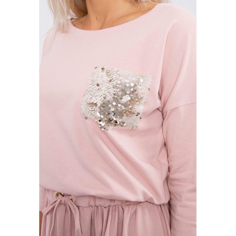 Šaty pre dámy 9004 - púdrovo ružové