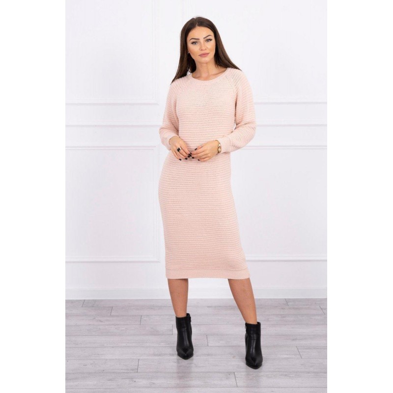 Dámske svetrové šaty 2019-38 - púdrovo ružové