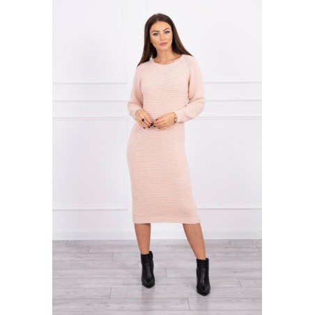 Dámske svetrové šaty 2019-38 - púdrovo ružové