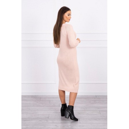 Dámske svetrové šaty 2019-38 - púdrovo ružové