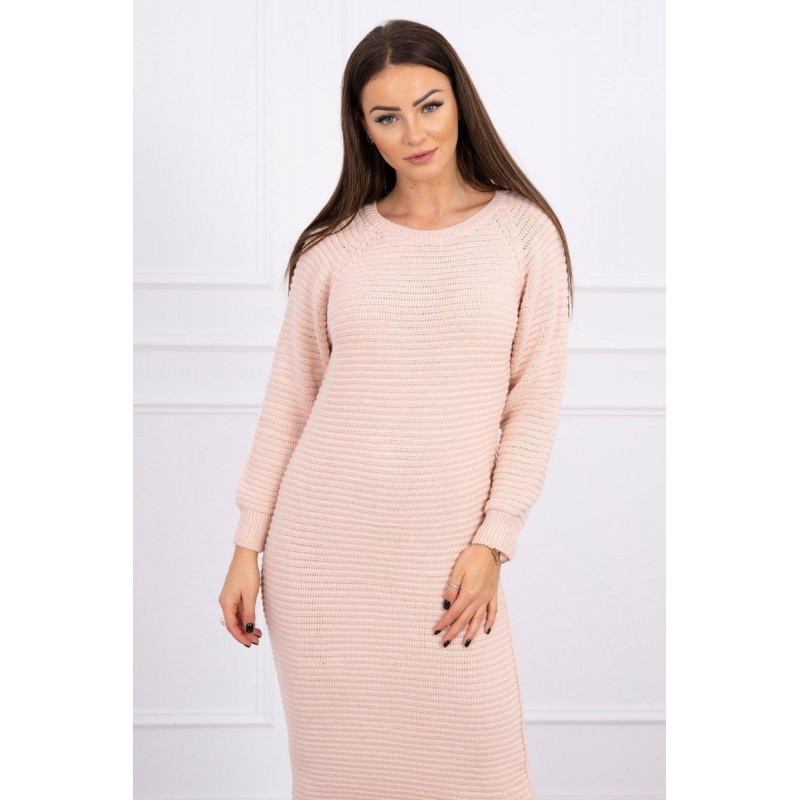 Dámske svetrové šaty 2019-38 - púdrovo ružové
