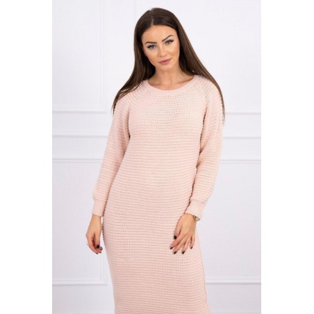 Dámske svetrové šaty 2019-38 - púdrovo ružové