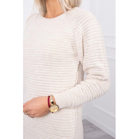 Dámske svetrové šaty 2019-38 - svetlobéžové
