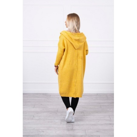 Dámsky kardigán s kapucňou 2020-14 - horčicový