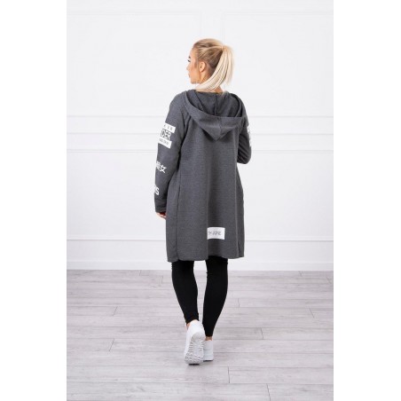 Kardigán s kapucňou pre dámy 033 - grafitový