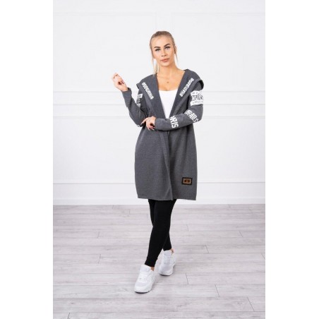 Kardigán s kapucňou pre dámy 033 - grafitový