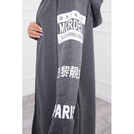 Kardigán s kapucňou pre dámy 033 - grafitový