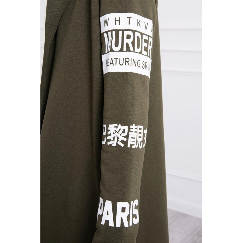 Kardigán s kapucňou pre dámy 033 - kaki