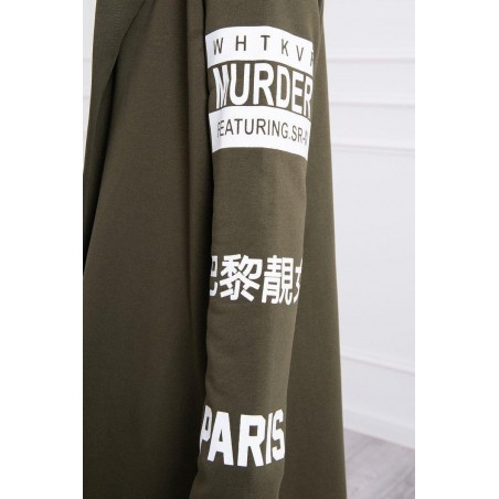 Kardigán s kapucňou pre dámy 033 - kaki