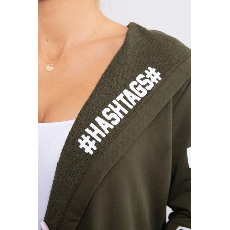 Kardigán s kapucňou pre dámy 033 - kaki