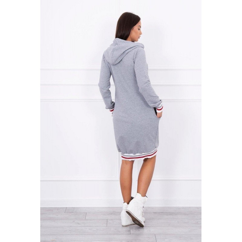 Dámske mikinové šaty 62095 - sivé