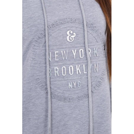 Dámske mikinové šaty 62095 - sivé