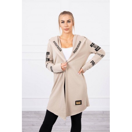 Kardigán s kapucňou pre dámy 033 - béžový