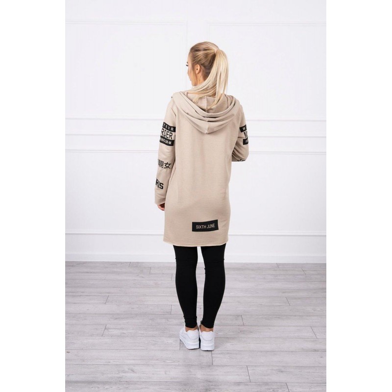 Kardigán s kapucňou pre dámy 033 - béžový