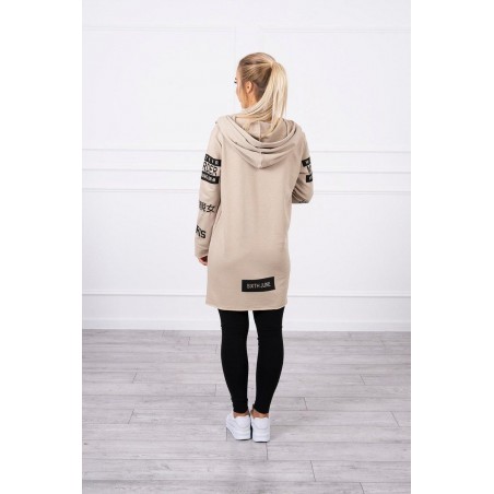 Kardigán s kapucňou pre dámy 033 - béžový