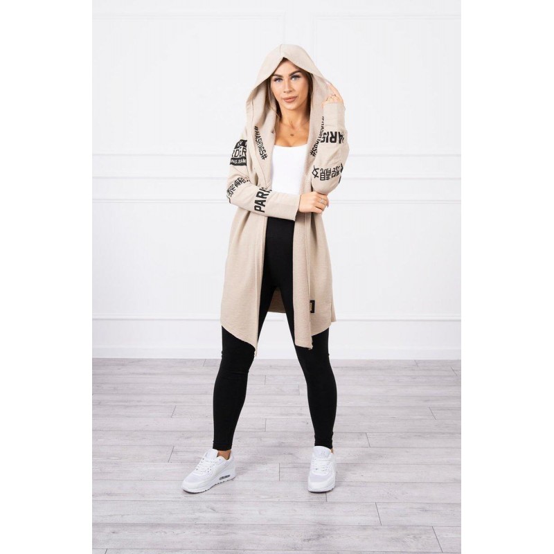 Kardigán s kapucňou pre dámy 033 - béžový